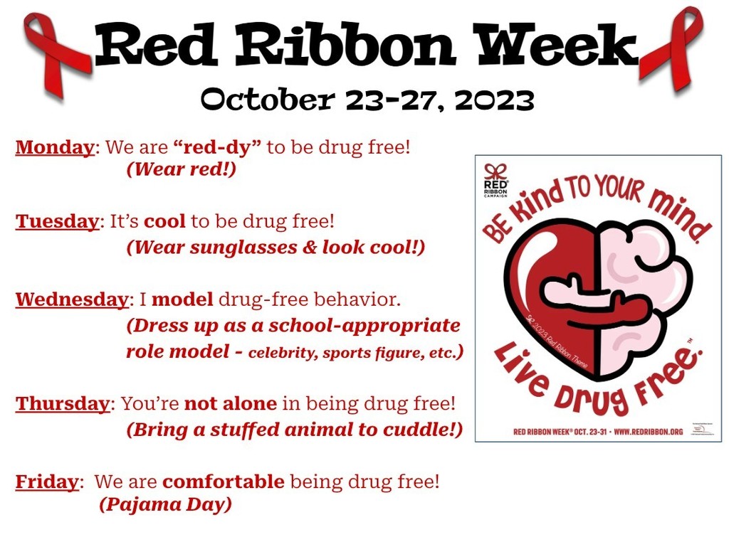 Red Ribbon week scheduled events